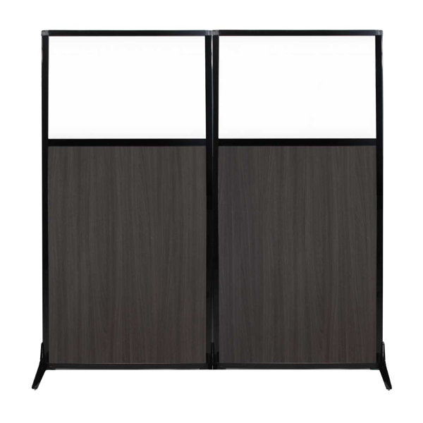 Versare 70" Tall Wood Grain Workstation Partition With Window 1 Wayfair